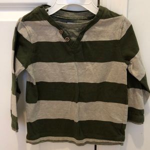 Boys baby gap size 3 olive stripe shirt